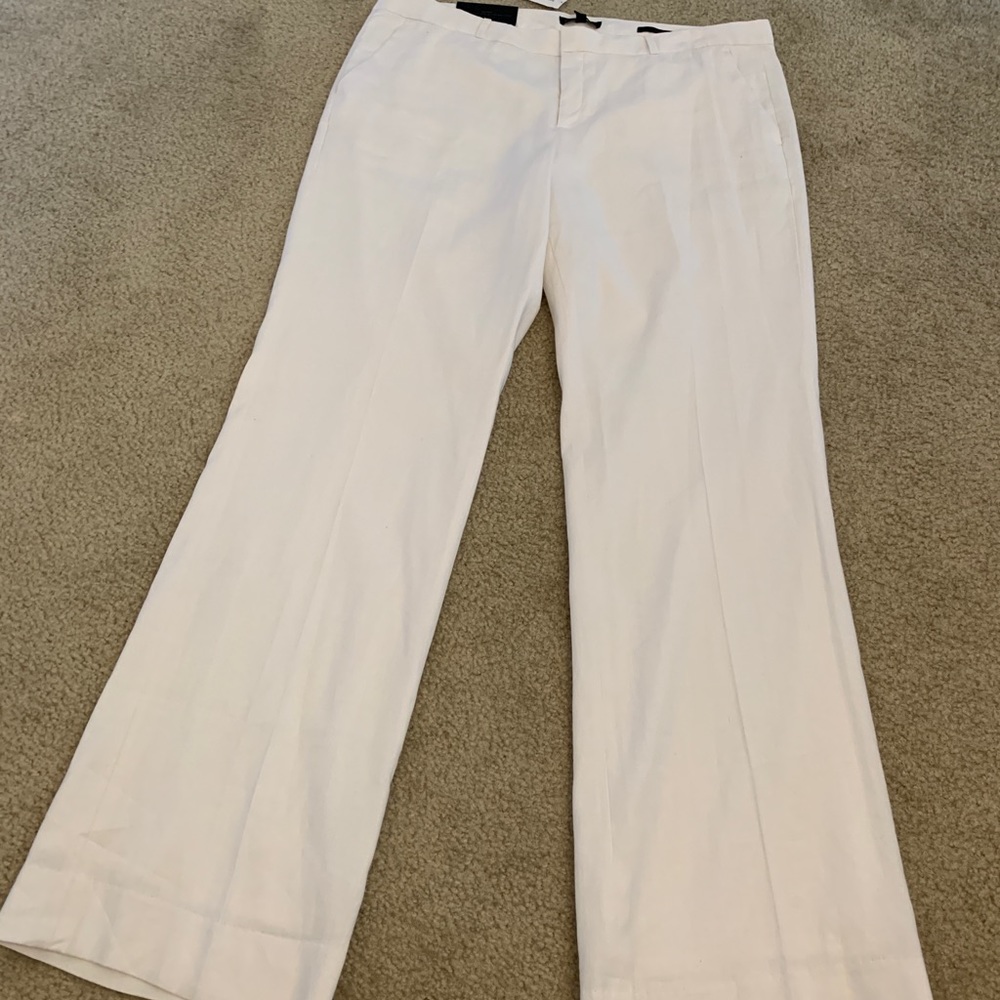 BEAUTIFUL White Logan Trouser-Fit Stretch Linen-Cotton Pant from BR